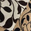 Luxury 3D Floral Jacquard Flocking Upholstery Fabric with Velvet Leaves, 300gsm Heavyweight Sofa Material for High-end Furniture
