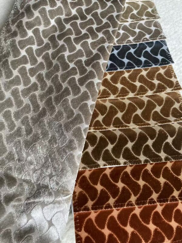 350gsm knitted jacquard velvet upholstery fabric – heavy100% polyester for luxury sofas & furniture