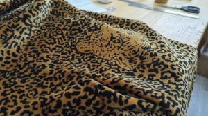 jacquard leopard velvet